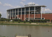 Baylor University's McLane Stadium is shown Friday, Sept. 18, 2020, in Waco, Texas. Baylor’s season opener against Houston, scheduled less than a week ago, was one of two FBS NCAA college football games postponed Friday, Sept. 18, 2020, the day before before they were supposed play. (Rod Aydelotte/Waco Tribune-Herald via AP)