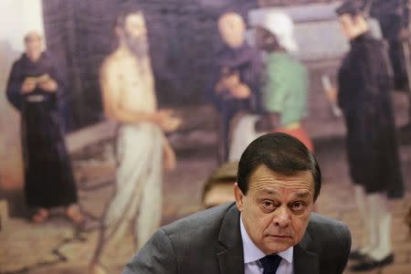 Congressman Jovair Arantes, rapporteur of the special committee of the House that analyzes the impeachment of Brazil's President Dilma Rousseff, looks on during a session of the impeachment committee in Brasilia, Brazil, April 11, 2016. REUTERS/Ueslei Marcelino