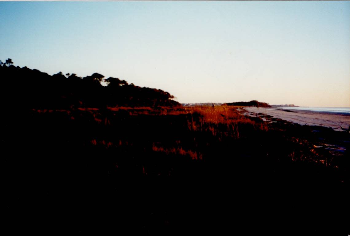 Pritchards Island’s shoreline decades ago before rapid erosion ate away at the Beaufort County barrier island. Those who have watched the island whittle over the past few decades estimated that in fewer than 30 years, about 300 yards of dune have eroded from the front of Pritchards.