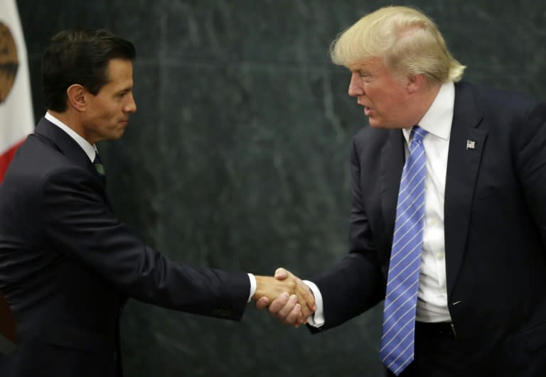 Mexican President Enrique Pena Nieto (L) and then US presidential candidate Donald Trump previously met last August in a move that was widely viewed in Mexico as a diplomatic faux-pas