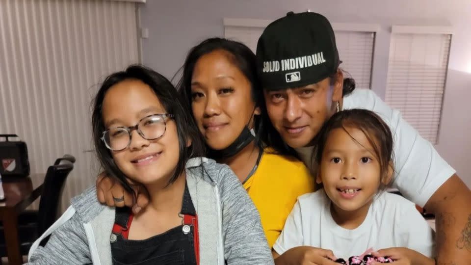 Tomas Vargas Jr., pictured here with his family, says that participating in Stockton’s guaranteed income program helped him become a better father to his children. - Courtesy Tomas Vargas Jr.