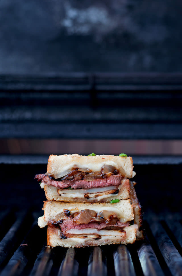 Steak and Potato Barbecue Grilled Cheese