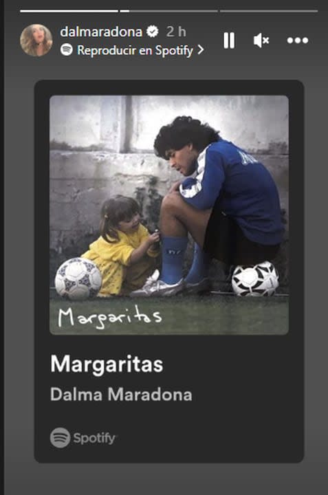 Dalma Maradona recordó a su papá al cumplirse tres años de su muerte (Foto: Captura Instagram/@dalmaradona)