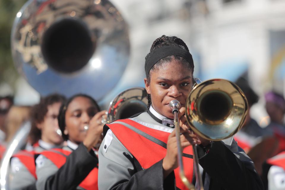 Local organizations, high school bands and drum lines march in the Dr. Martin Luther King Jr. Parade in Naples on Monday, Jan. 16, 2023.