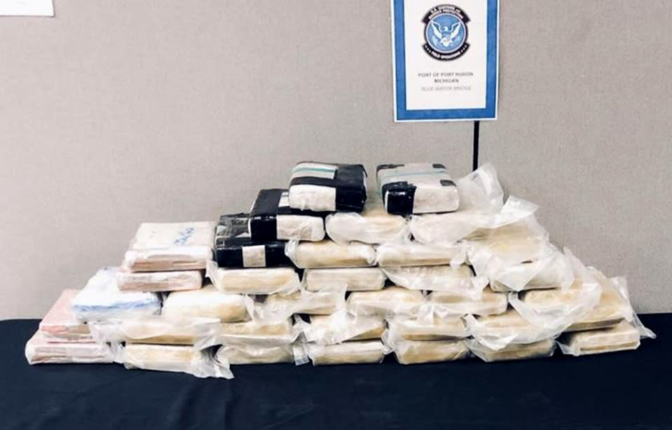 Image: Drugs seized at Blue Water Bridge in Port Huron, Mich., on April 17, 2020. (U.S. Customs and Border Protection)