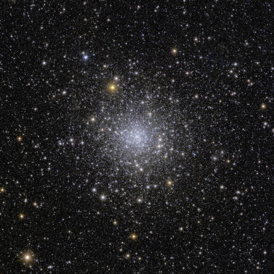 This image provided by the European Space Agency shows Euclid’s view of on a globular cluster called NGC 6397. The European Space Agency released Euclid’s first photos Tuesday, Nov. 7, 2023 four months after the spacecraft was launched from Florida to study the dark universe, invisible yet everywhere. Euclid will observe billions of galaxies, creating the largest 3D map ever made of the cosmos, in order to better understand the dark energy and matter that make up 95 percent of the universe. (European Space Agency via AP)