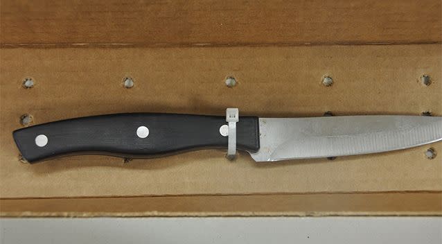 The knife used in the attack. Source: Waukesha Police Department