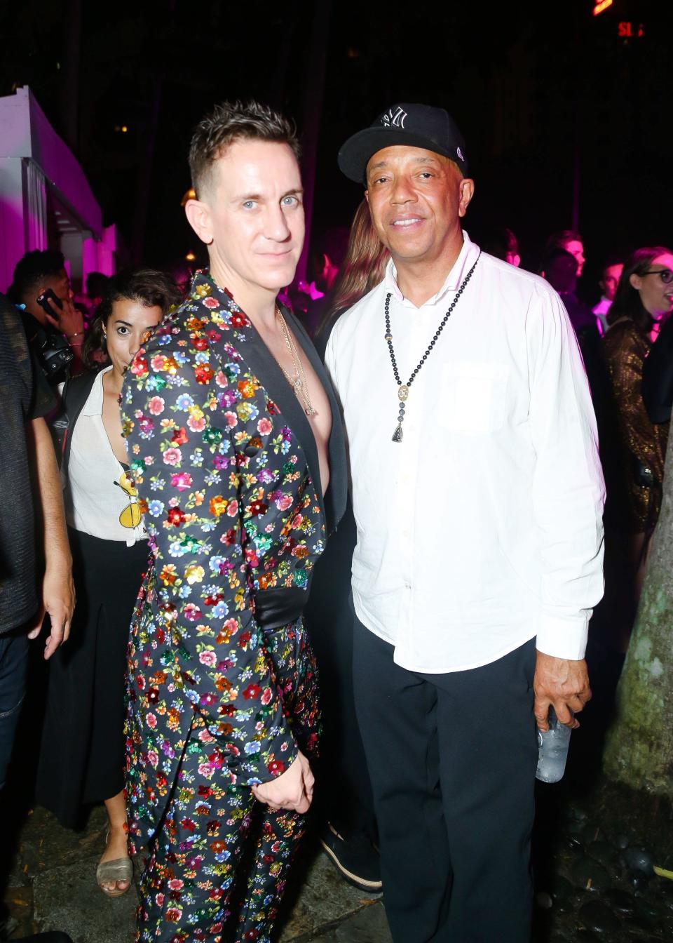 Russell Simmons<strong>&nbsp;</strong>and Jeremy Scott at the Moschino Takes Miami party where guests enjoyed specialty drinks by Tequila Don Julio