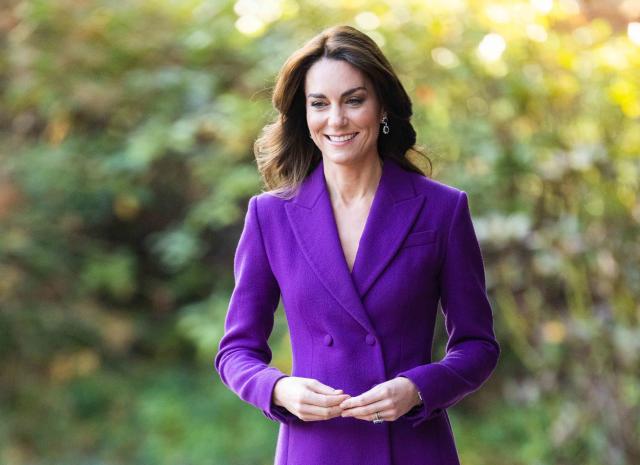 Kate Middleton's Bright Purple Pantsuit May Just Be Her Best Royal Suit Yet