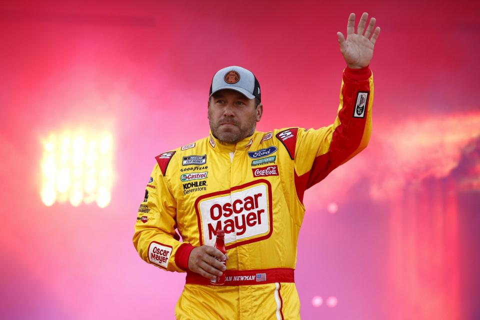 RICHMOND, VIRGINIA - SEPTEMBER 11: Ryan Newman, driver of the #6 Oscar Mayer Bacon Ford, waves to fans during pre-race ceremonies prior to the NASCAR Cup Series Federated Auto Parts 400 Salute to First Responders at Richmond Raceway on September 11, 2021 in Richmond, Virginia. (Photo by Jared C. Tilton/Getty Images) | Getty Images