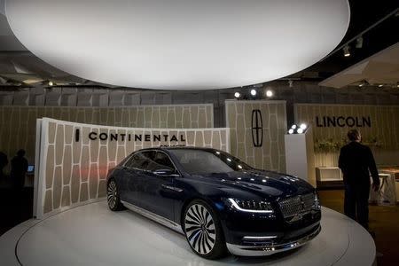 Ford Motor Co. unveils the Lincoln Continental concept car at an event ahead of the New York International Auto Show in New York March 30, 2015. REUTERS/Brendan McDermid