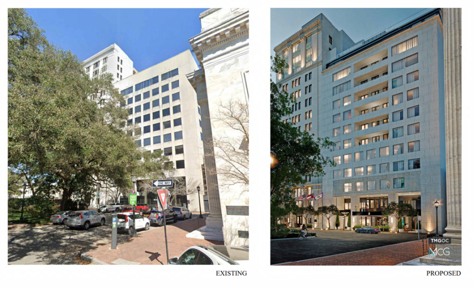 A rendering of the Ritz Carlton proposed for Downtown Savannah