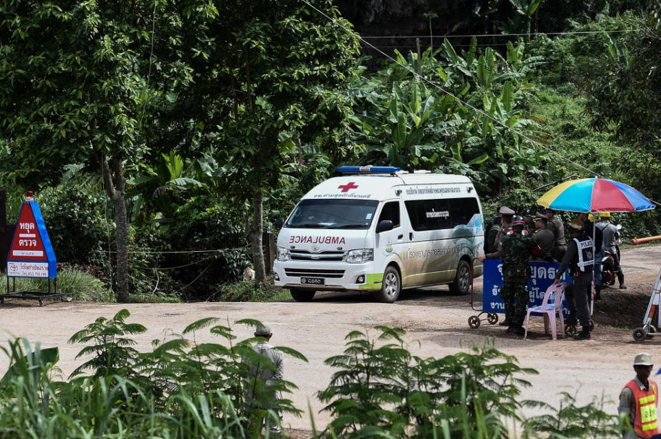 <em>Success – all 12 boys and their coach were rescued after two weeks trapped in the flooded cave complex (Picture: Getty)</em>