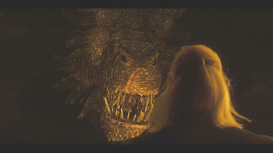 matt smith and a dragon in a still from house of the dragon