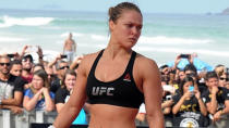 <p>Ronda took to the beach to train in front of a legion of fans ahead of UFC 190.</p>