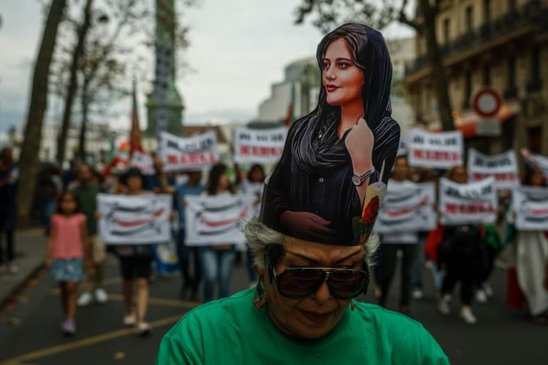 Una manifestación contra el régimen iraní con motivo del primer amiversario de la muerte de Mahsa Amini, el 16 de septiembre de 2023 en el centro de París (Dimitar Dilkoff)