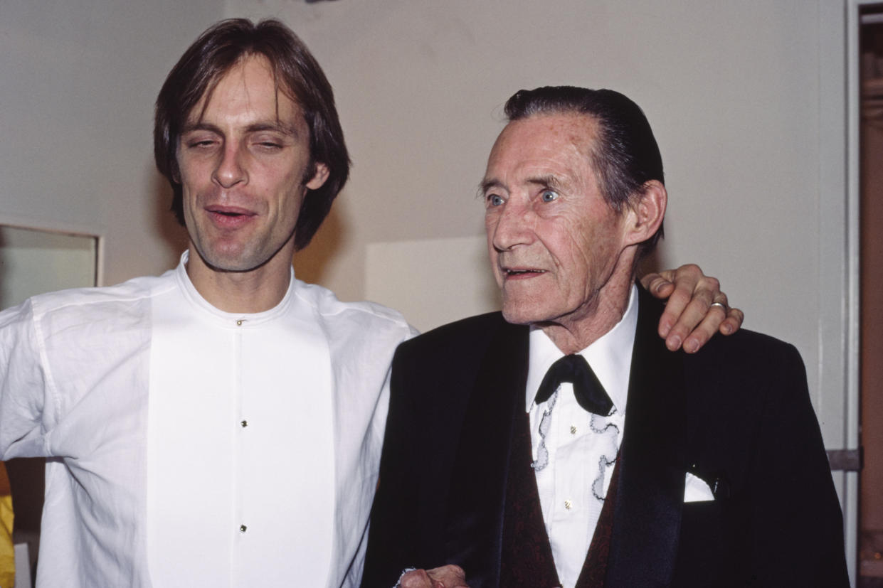 Keith Carradine and father John Carradine attending the opening night of 