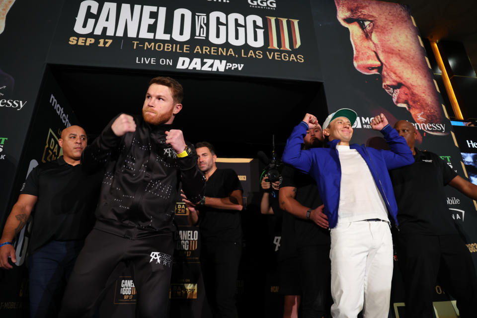 Varios miles de boletos siguen sin venderse antes de la pelea de trilogía del sábado entre Canelo Alvarez y Gennadiy Golovkin.  (Ed Mulholland/Sala de partidos)