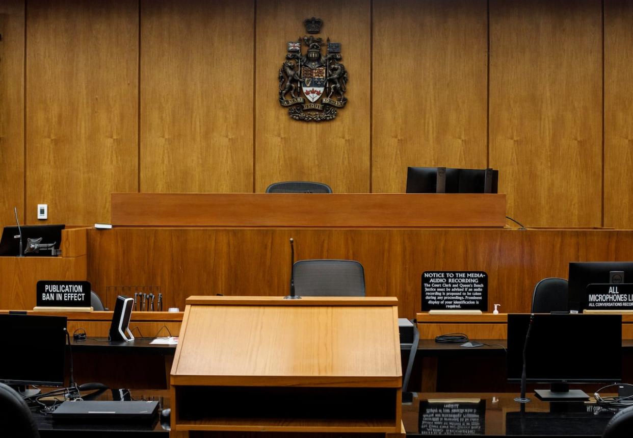 A courtroom at the Edmonton Law Courts building, in Edmonton on Friday, June 28, 2019. (Jason Franson/The Canadian Press - image credit)