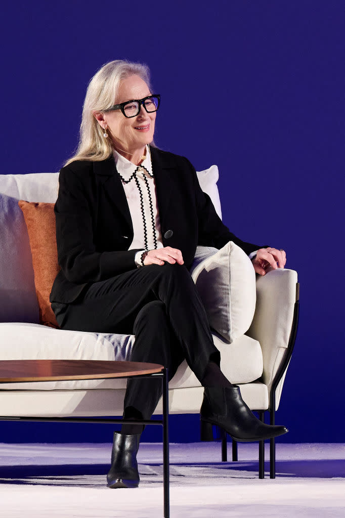 Meryl Streep at the "Sin Guion" conference during the 2023 Princesa de Asturias Awards on Oct. 18 in Oviedo, Spain. 