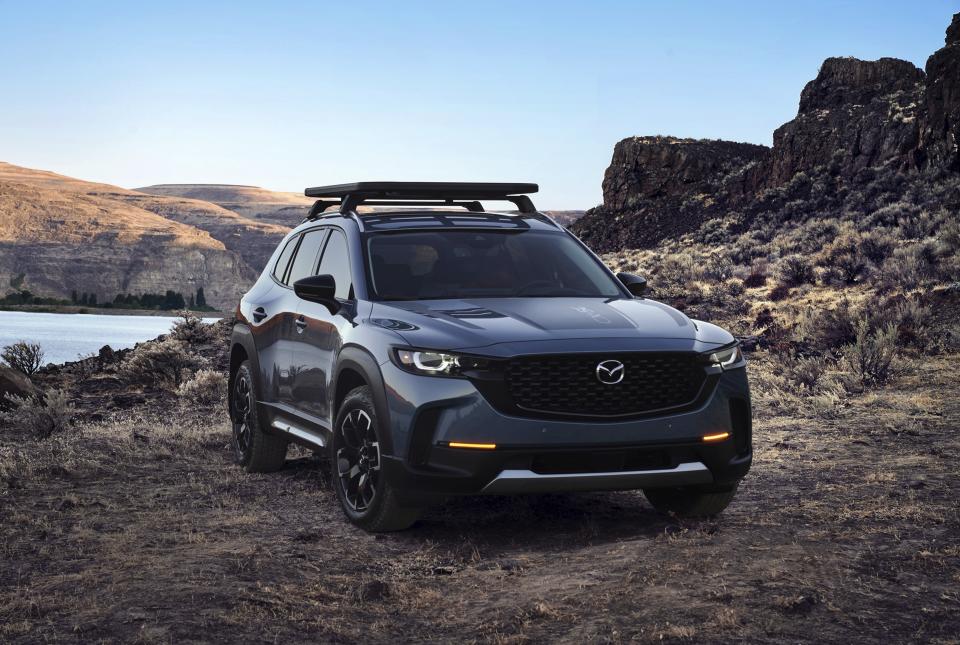 This photo provided by Mazda shows the 2023 Mazda CX-50, a compact SUV that replaces the Mazda CX-5 and has a luxury-like interior. (Courtesy of Mazda North American Operations via AP)