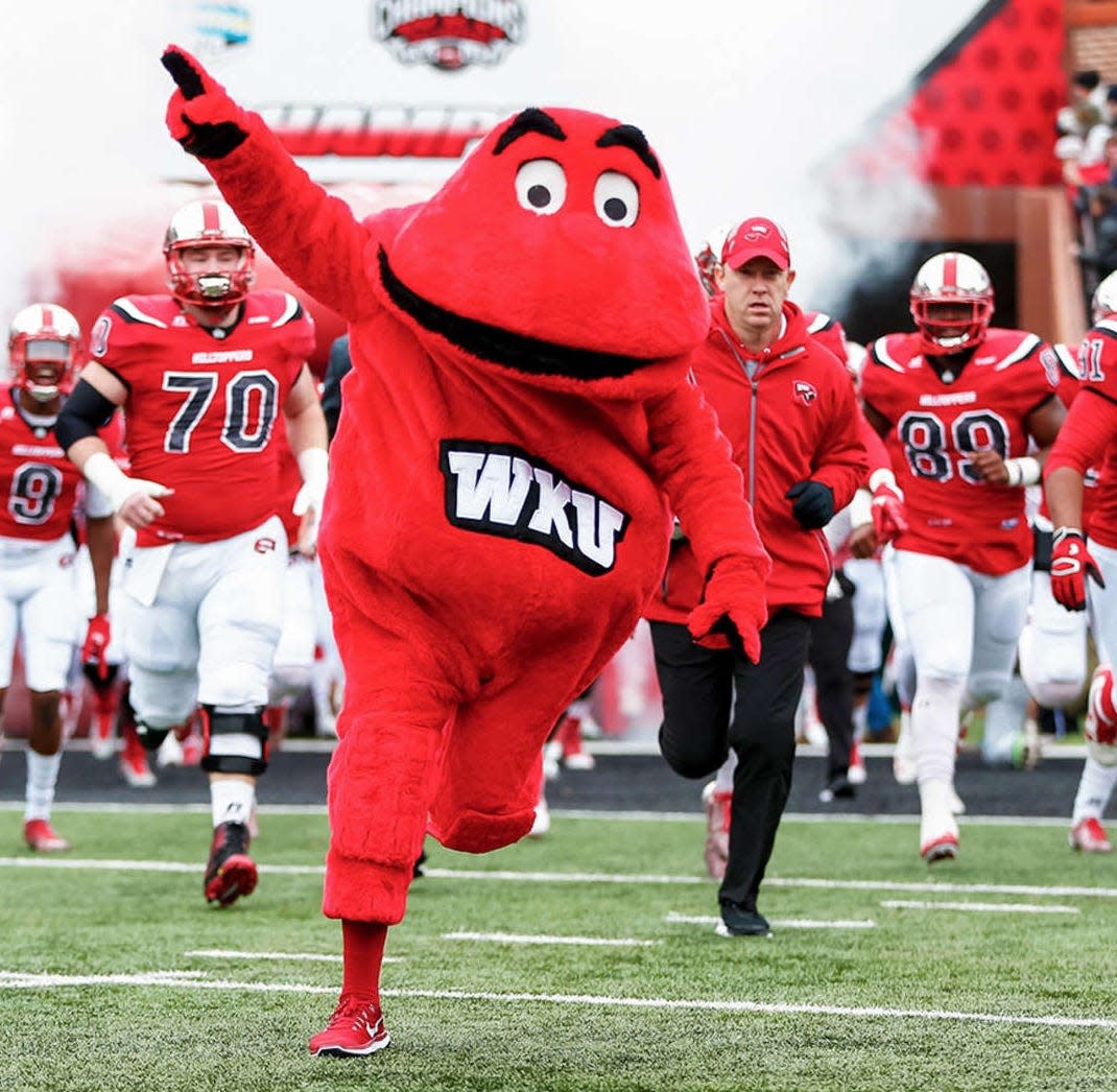 The Western Kentucky University Hilltoppers' mascot is a furry creature called Big Red.