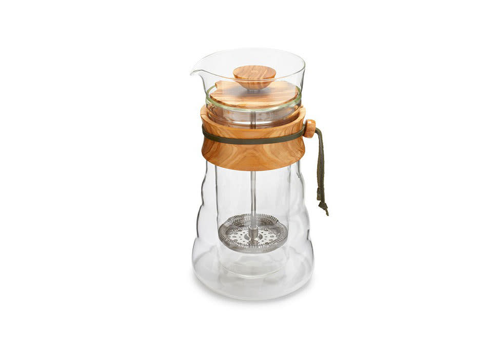 Hario Olive Wood French Press, $95, kaufmann-mercantile.com 