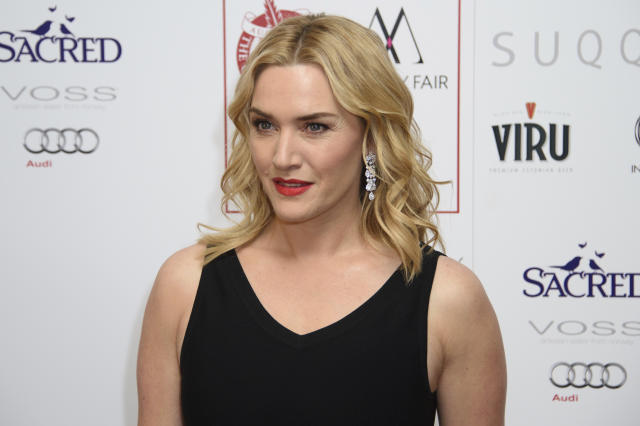 FILE - In this Jan. 17, 2016 file photo, Kate Winslet poses for photographers at the Critics Circle Awards at a central London venue, London. Winslet has joined the 