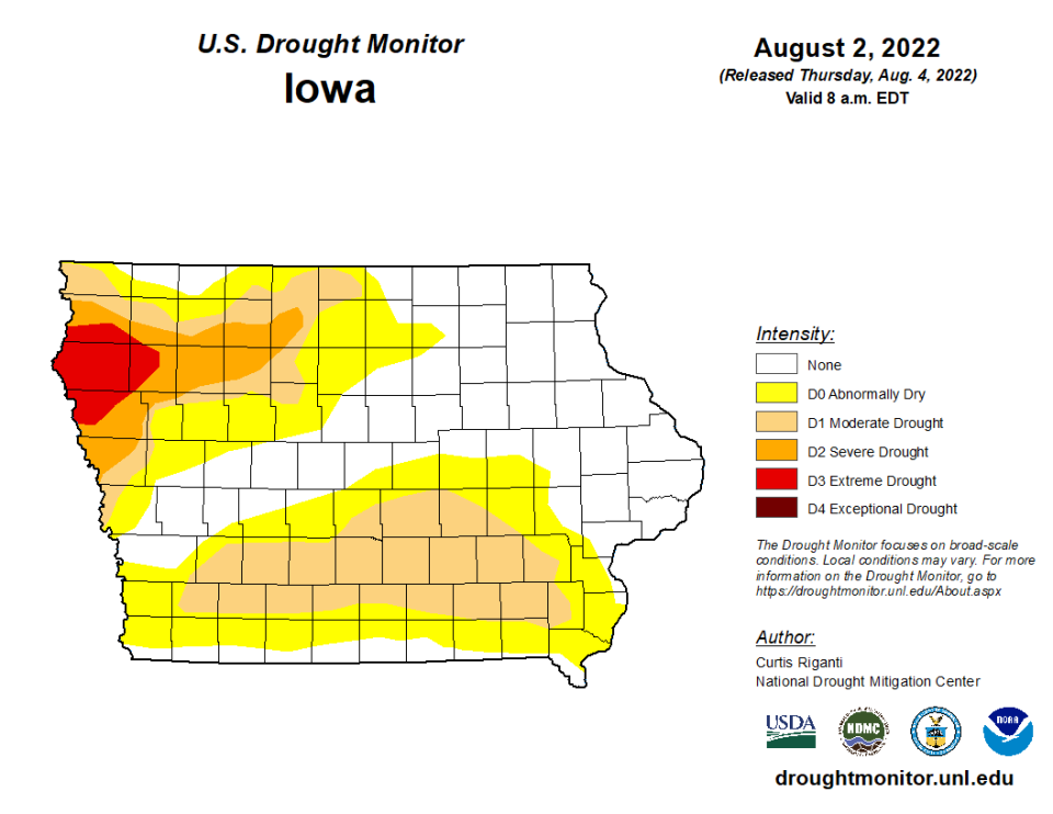 Portions of Polk County were classified as being in a moderate drought by the U.S. Department of Agriculture last week.