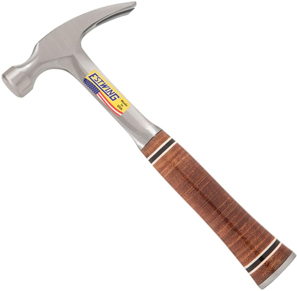 Estwing Hammer - 12 oz Straight Rip Claw with Smooth Face & Genuine Leather Grip - E12S