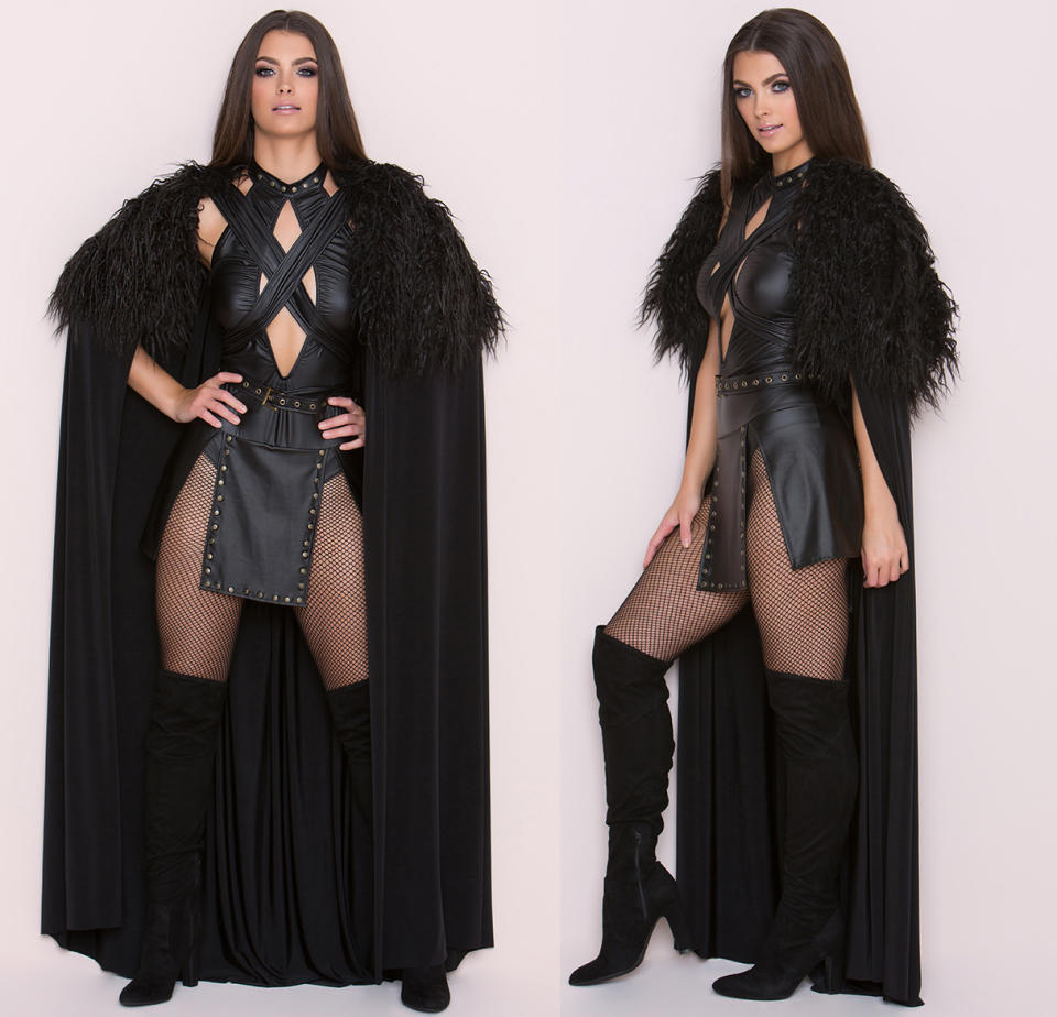 <p>It may be winter, but things are heating up for this version of the King of the North. With its cut-out bodice and a panel strip for a skirt, <a rel="nofollow noopener" href="http://www.yandy.com/Yandy-Sexy-Northern-Queen-Costume.php?source=commissionjunction&utm_source=CJ&utm_medium=affiliate&utm_campaign=Skimlinks&utm_content=Yandy+Ravewear&AID=12570050&SID=74679X1524629X8cc0429662a8e23d6800062fe7d8f1b1" target="_blank" data-ylk="slk:this costume" class="link ">this costume</a> truly knows nothing about Jon Snow.<br>(Photo: Yandy.com) </p>