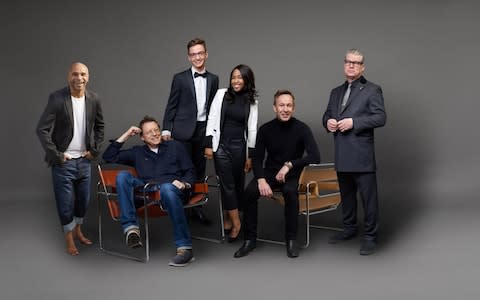 The new Scala line-up: Goldie, Simon Mayo, Jack Pepper, Angellica Bell, Chris Rogers and Mark Kermode - Credit: PA