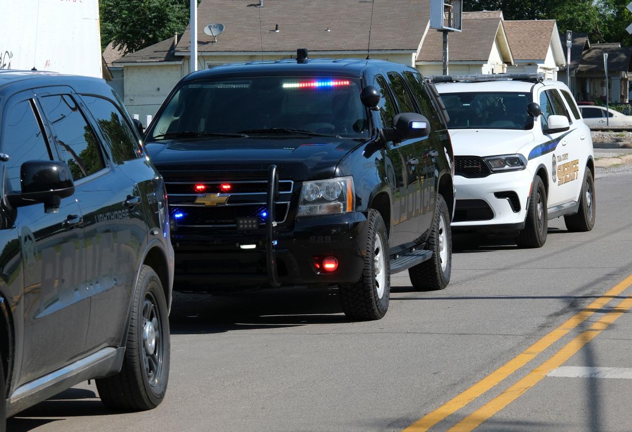 Officers with the Muscogee Nation Lighthorse patrol the tribe's reservation in east-central Oklahoma. The reservation encompasses most of the city of Tulsaw.