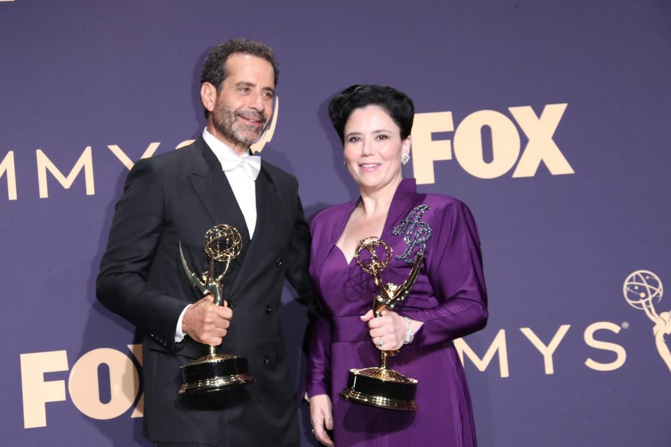 Tony Shalhoub, left, and Alex Borstein both won Emmys for their acting in 