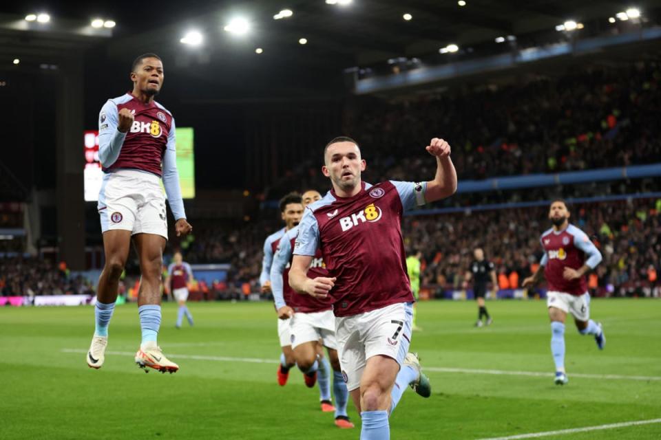 McGinn scores the opening and winning goal for Villa on a dramatic night at home (Getty Images)
