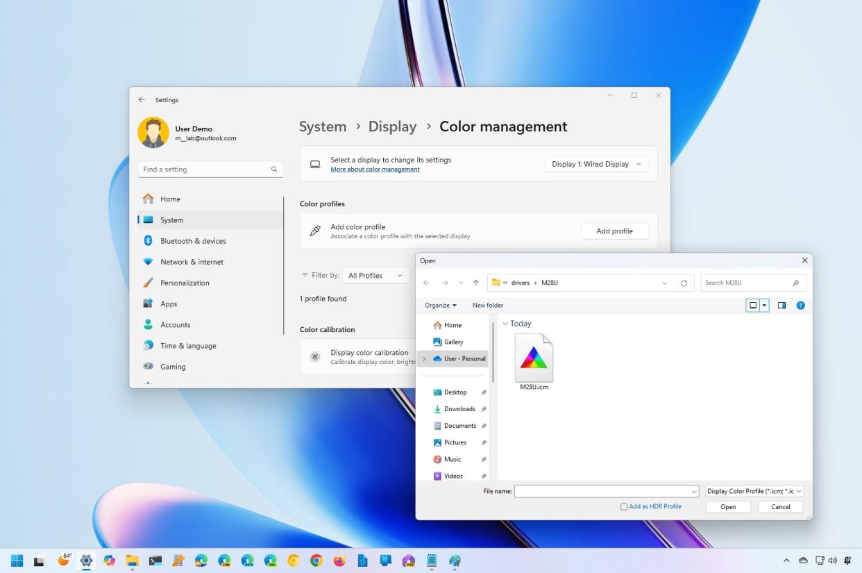  Configure color profile. 