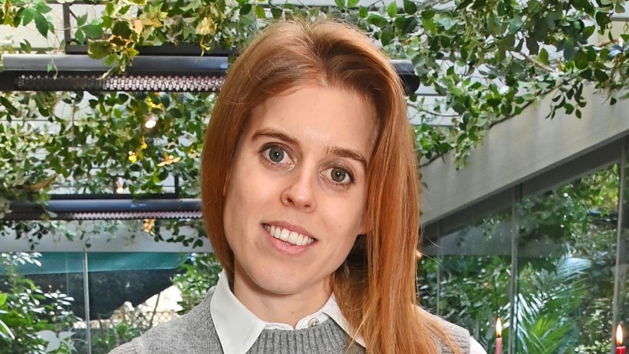 Princess Beatrice in preppy grey look for Poppy Delevingne Hosts Della Vite Valentine's Lunch