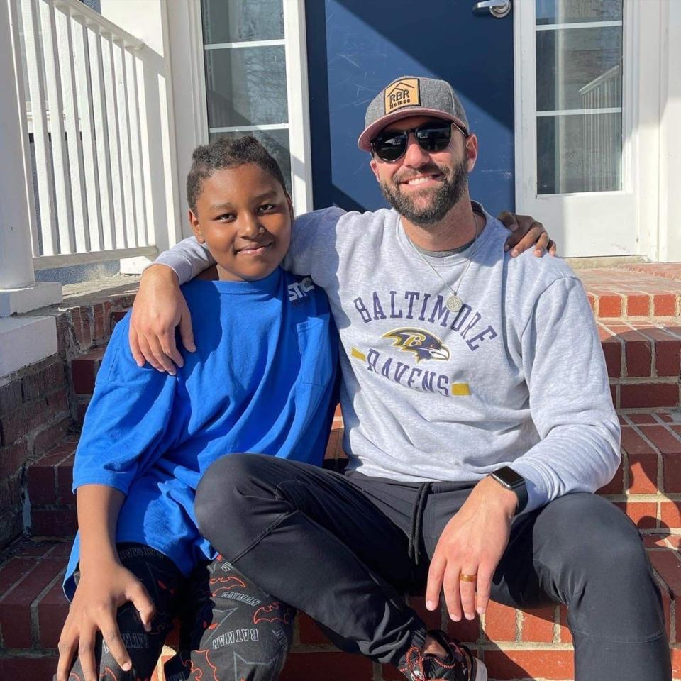 La'Prentis Doughty of Salisbury smiles alongside Blair Carey of Berlin in November, 2022.