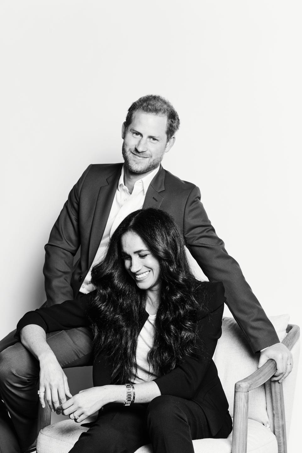 Prince Harry and Duchess Meghan of Sussex, in photo released in connection with TIME100 Talk appearance, Oct. 20, 2020.