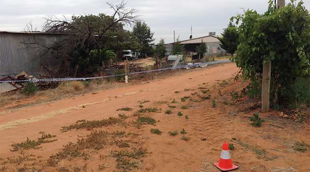 The property where the man's body was found. Photo: Tim Morris, 7News.