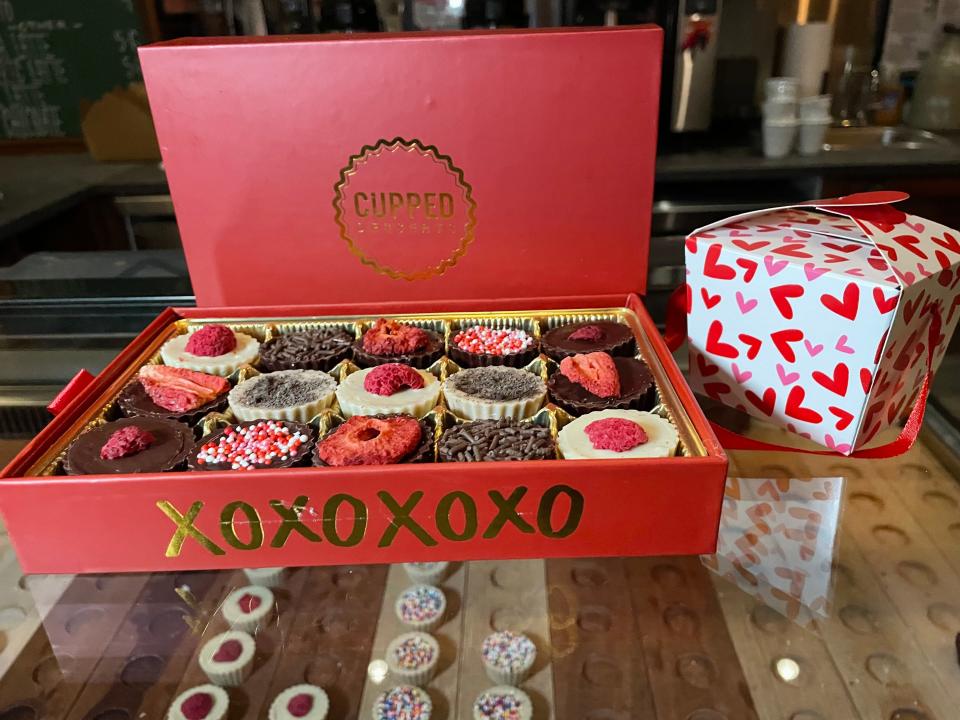The "Love Box" from Café Deux in Harrison. The French American cafe is known for its Cupped Desserts, which offer a variety of flavors. Photographed Jan. 27, 2024