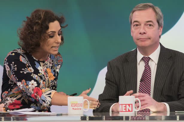 Saira grills Nigel Farage on Loose Women (ITV)