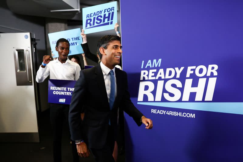 Former Chancellor of the Exchequer Rishi Sunak launches leadership campaign, in London