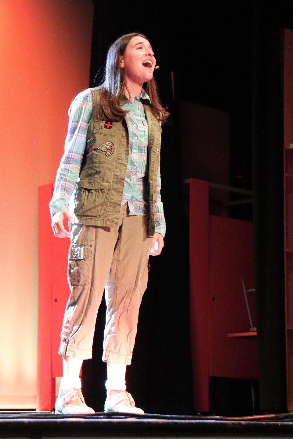 Cady Heron, played by Neave Rynne, sings “It Roars” as she prepares to leave her home in Kenya and move to an American suburb in "Mean Girls" at School of the Holy Child in Rye. The Gryphon Players present the Tina Fey musical at 7 p.m., March 3 and at 2 and 7 p.m., March 4.  https://www.showtix4u.com/event-details/71700