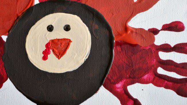 handprint turkey canvas thanksgiving crafts for kids