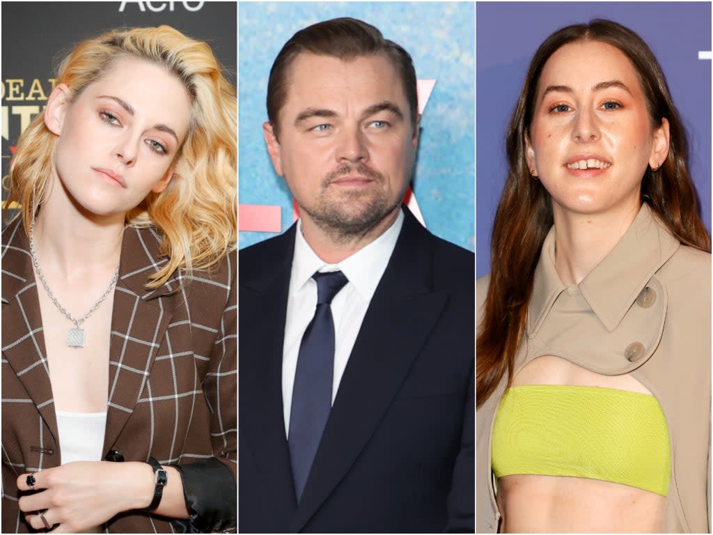 Kristen Stewart, Leonardo DiCaprio and Alana Haim (Getty )