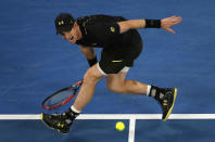 Tennis - Australian Open - Melbourne Park, Melbourne, Australia - 18/1/17 Britain's Andy Murray hits a shot during his Men's singles second round match against Russia's Andrey Rublev. REUTERS/Issei Kato