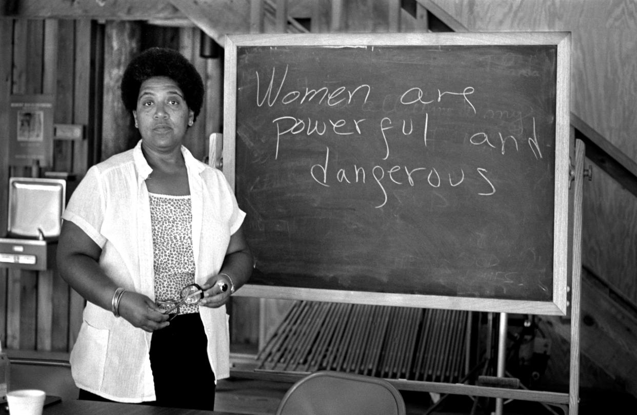 Feminist writer poet and civil rights activist Audre Lorde poses for a photograph during her 1983 residency at the Atlantic Center for the Arts in New Smyrna Beach, Florida. (Photo: Robert Alexander via Getty Images)