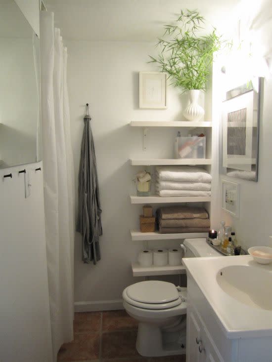 Add Skinny Shelves to Your Bathroom