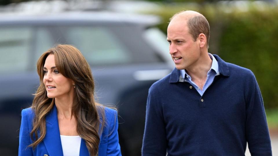 PHOTO: Prince William, Prince of Wales and Catherine, Princess of Wales arrive for their visit to SportsAid at Bisham Abbey National Sports Centre to mark World Mental Health Day on Oct. 12, 2023 in Marlow, England. (Samir Hussein/WireImage via Getty Images, FILE)